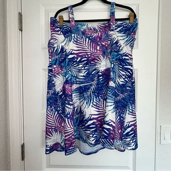 Swimsuits For All Tropical Print 2 Piece Tankini Swimsuit - Picture 2 of 6